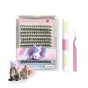 240pcs DIY Lashes Kit With Bond Sealer Tweezer Cute Stickers (Cat)