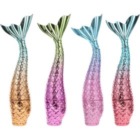 4pcs Mermaid Lip Gloss Tube Empty Lip Gloss Tubes Clear Lip Gloss Eyelash Tubes (Color: SET 2)